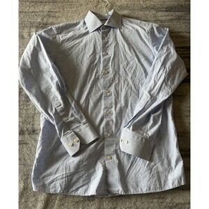 Eton Contemporary Dress Shirt Mens Light Blue Size 15.5 39 Slim Fit Button Down